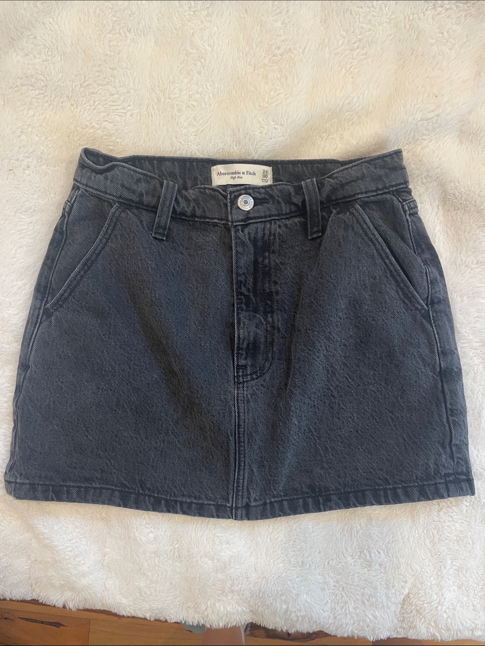 Abercrombie & Fitch Charcoal Black Denim Mini Skirt